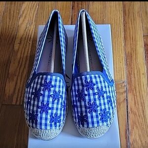 Isaac Mizrahi Live! Gingham Espadrilles with Eyelet Embroidery
